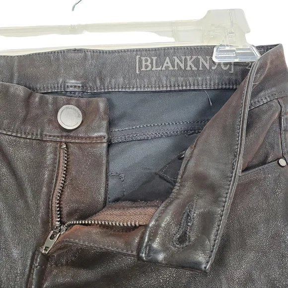 Blank NYC Vegan / Faux Leather Dark Brown Skinny Pants Size 26 - Picture 5 of 16
